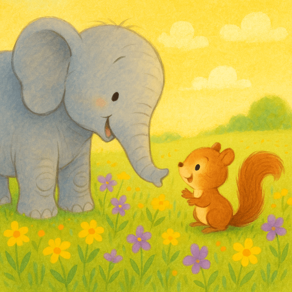 Elephant and Squirrel's Meadow Friendship